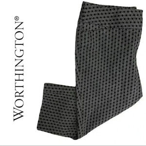 Worthington Geometric Print Capri Pants Black  White Size 6
